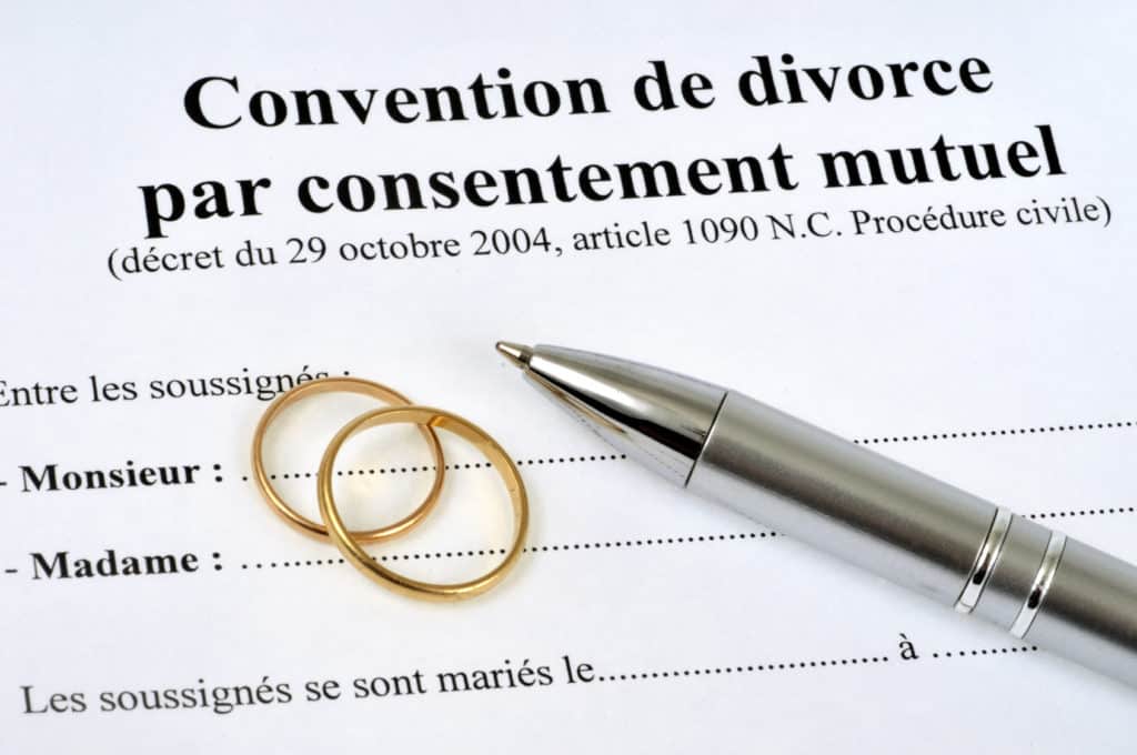 Convention de divorce par consentement mutuel