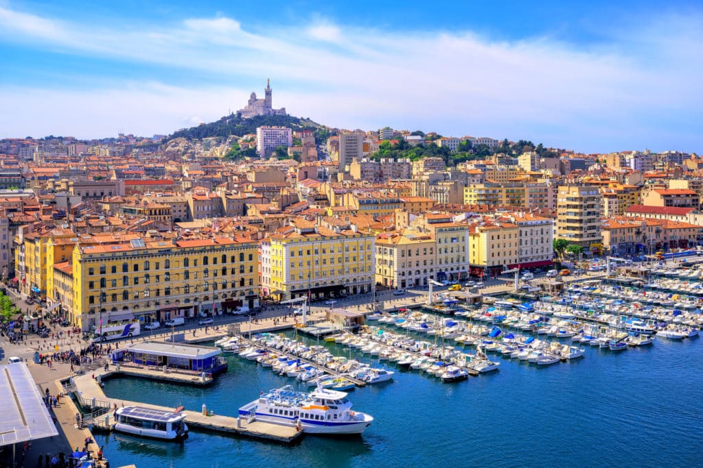 Vue aérienne de Marseille et du Vieux-Port