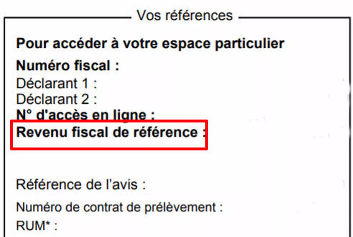 revenu fiscal de référence