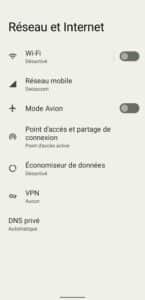 Capture d'écran d'un smartphone pour se connecter au Wifi