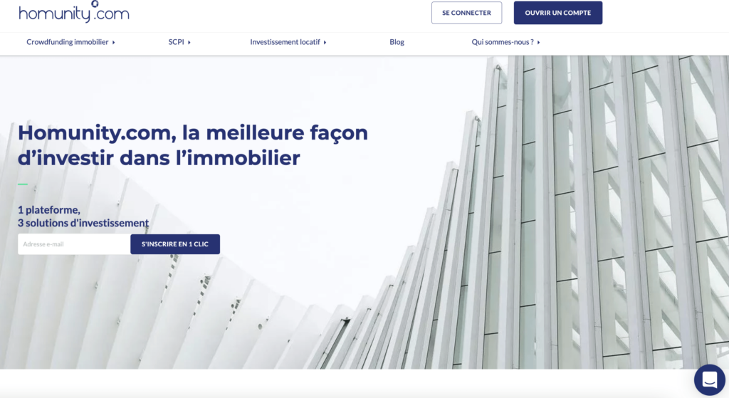 Plateforme d'investissement Homunity