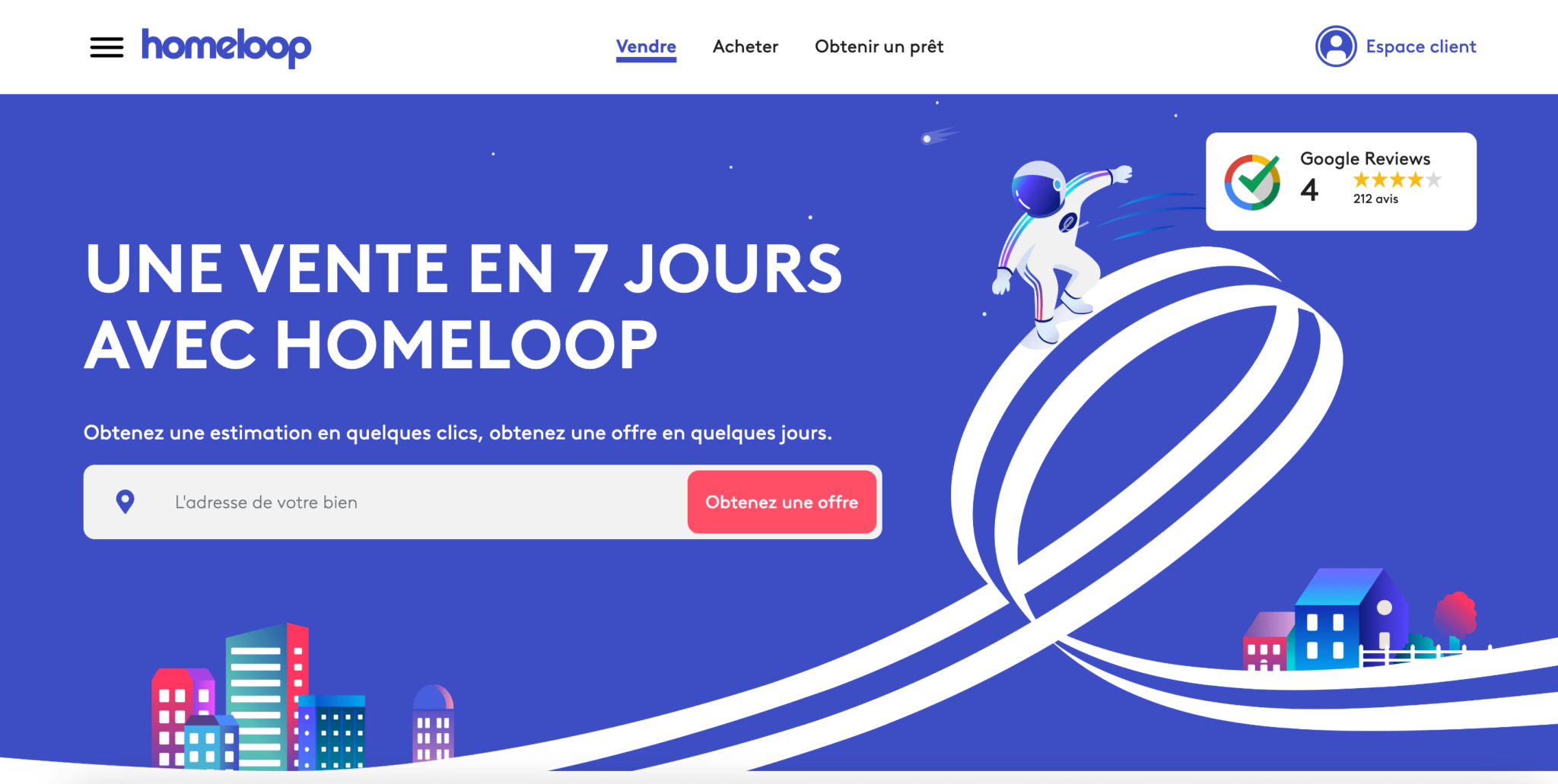 capture d'écran du site Homeloop