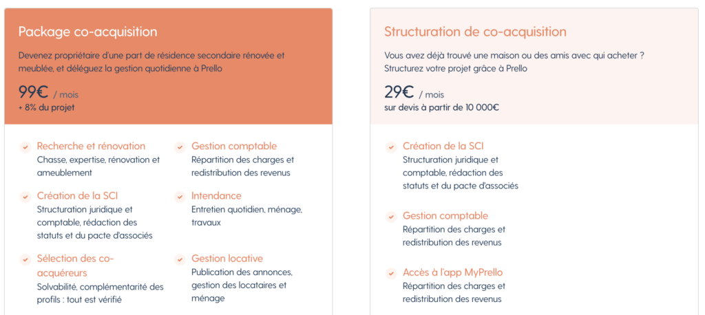 Capture d'écran du site Prello