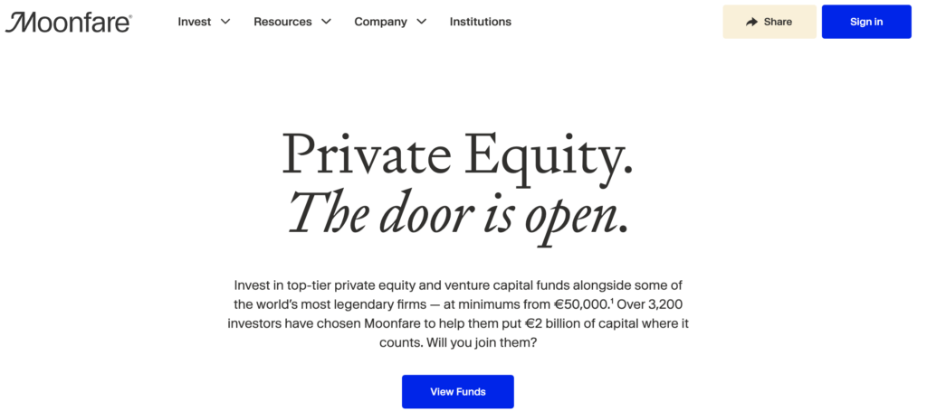 Moonfare : Private Equity